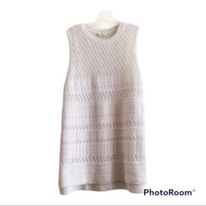 J. Jill Open-Stitch White Tunic Sweater Size Large Petite